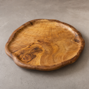 Piatto piano in legno per ristorazione